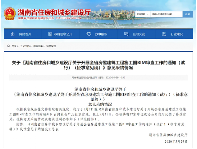 湖南全省6月1日試行施工圖BIM審查，設計院炸鍋，看住建廳對各家意見的回復情況