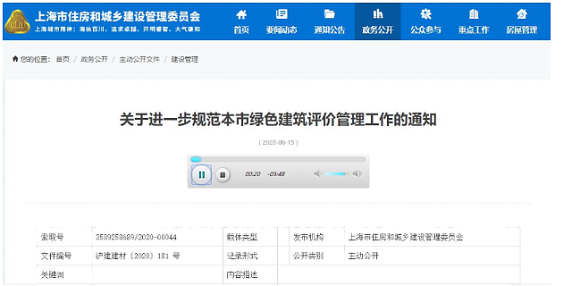 【上?！筷P于進一步規范本市綠色建筑評價管理工作的通知
