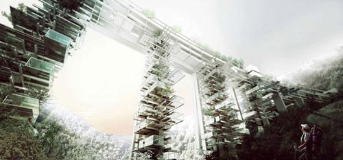 意大利新概念的垂直空中綠色建筑