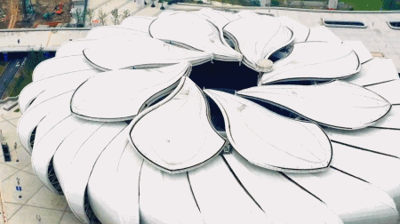 耗資11億、重達1280噸、40米高空上的“蓮花”建筑開花了！網友：撲面而來的中國風！